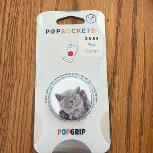 NWT Gray Kitten Napping Popsocket